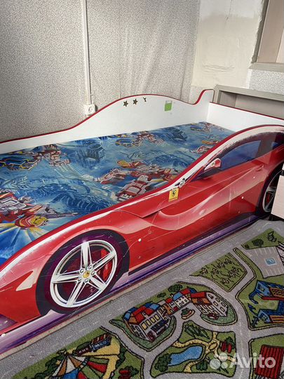 Кровать машинка с матрасом