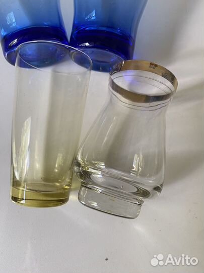 Рюмки, стаканы цветное стеклО СССР одним лотом