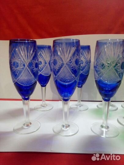 Рюмки/цветное стекло/хрусталь