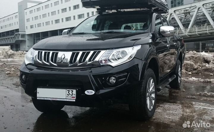 Силовой бампер передний Mitsubishi L200 черный