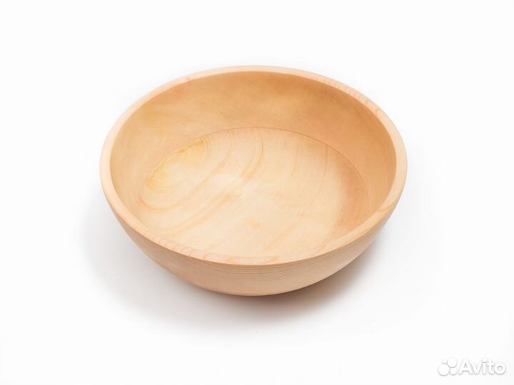 Тарелка деревянная большая глубокая D24 H9. Салатн