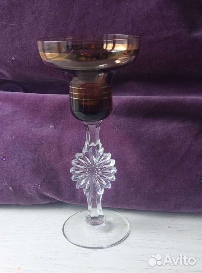 Хрустальный подсвечник с позолотой СССР