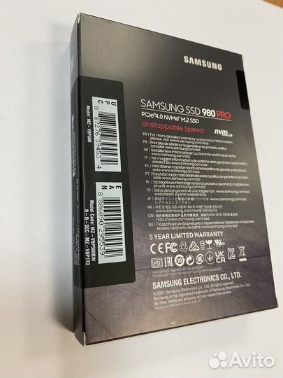 SSD диск samsung M.2 2280 980 PRO 500 Гб