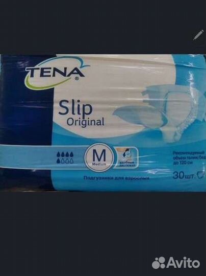 Памперсы для взр.Tena Slip Original,размер М, 30шт