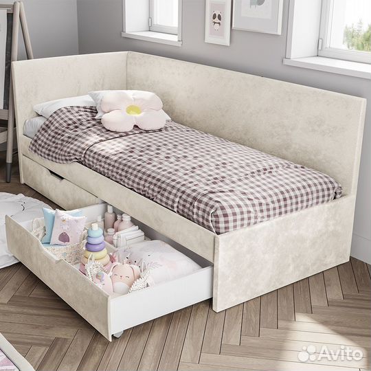 Мягкая односпальная кровать