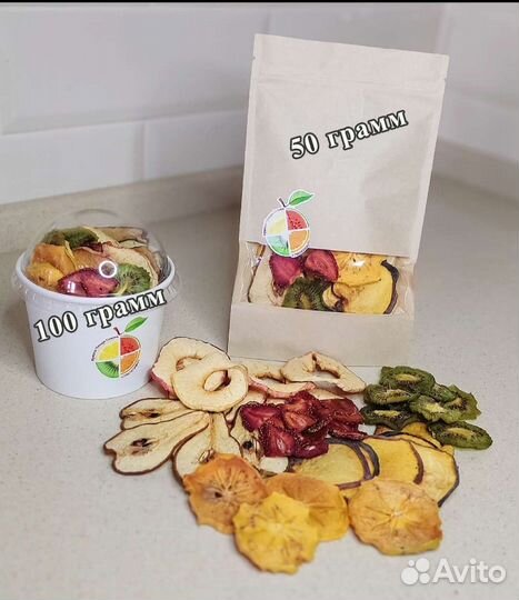 Фрипсы: Сушеные яблоки, бананы, персики, клубника