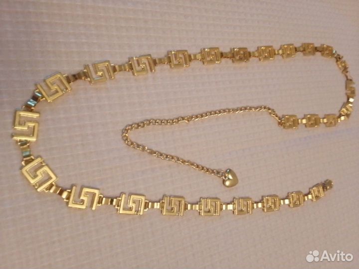 Ремень-цепочка, пояс (цвет желтое 