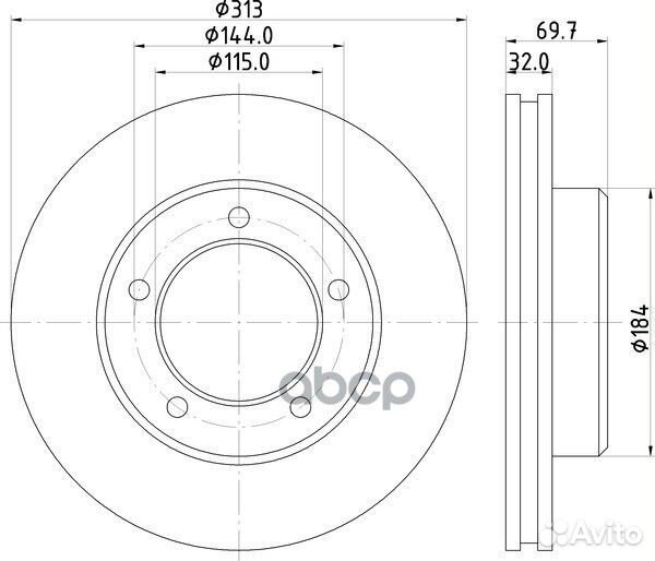 Диск тормозной перед toyota land cruiser 10