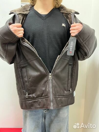 Кожаная куртка guess мужская оригинал