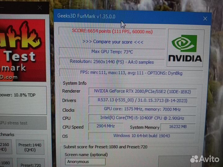 Видеокарта Nvidia Geforce RTX 2080 8Gb