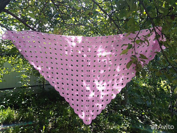 Шаль - бактус, полушерсть. 174см *82 см