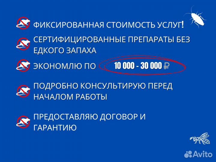 Уничтожение клопов / уничтожение тараканов, ос