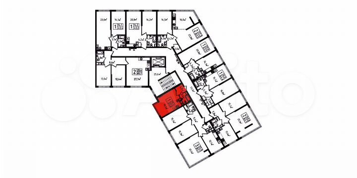 Квартира-студия, 25,6 м², 1/9 эт.