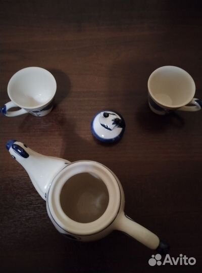 Чайник петушок СССР с двумя чашечками