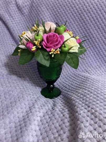 Цветочные букеты из гофрированной бумаги