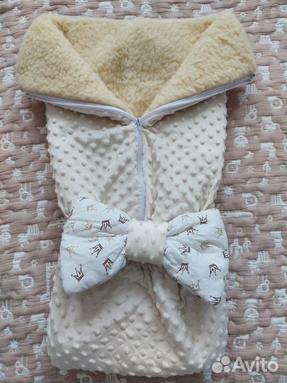 Конверт на выписку/в коляску зимний на овчине