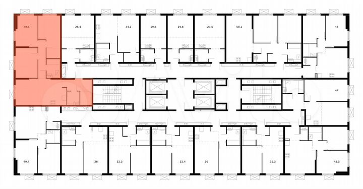 3-к. квартира, 79,5 м², 24/25 эт.
