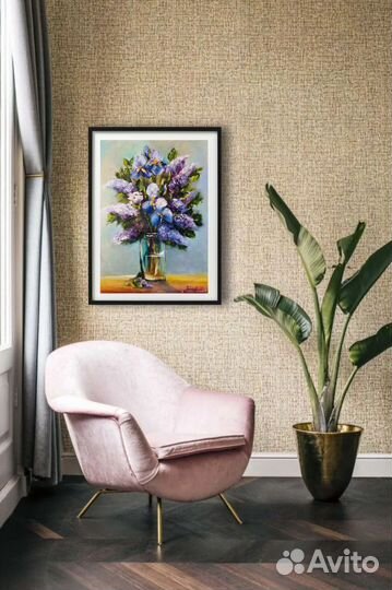 Картина маслом на холсте цветы ручная работа