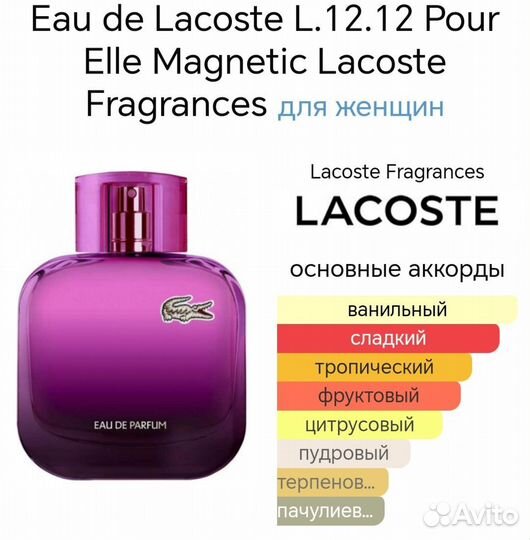 Духи тестер Lacoste L.12.12 Pure Elle Magnetic