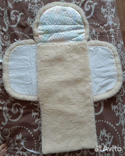 Конверт и одеяло на овчине для новорождённых
