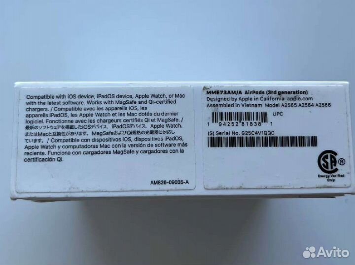 Беспроводные наушники apple airpods 3 новые