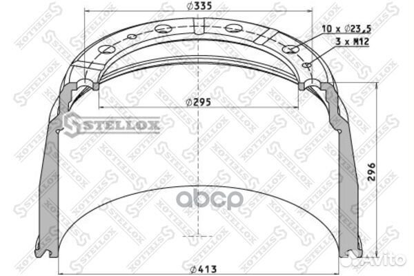 85-00029-SX торм.барабан 413x203/212 H296 d2