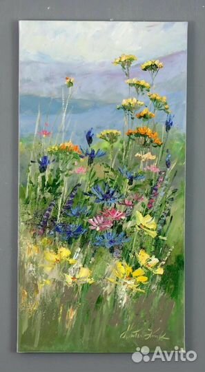 Картина масло полевые цветы рисую на заказ