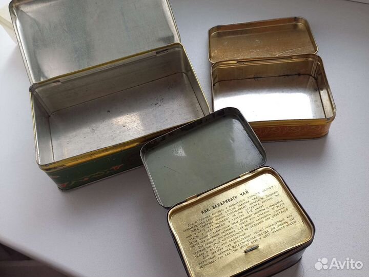 Коробки шкатулки СССР жестяные Агитация