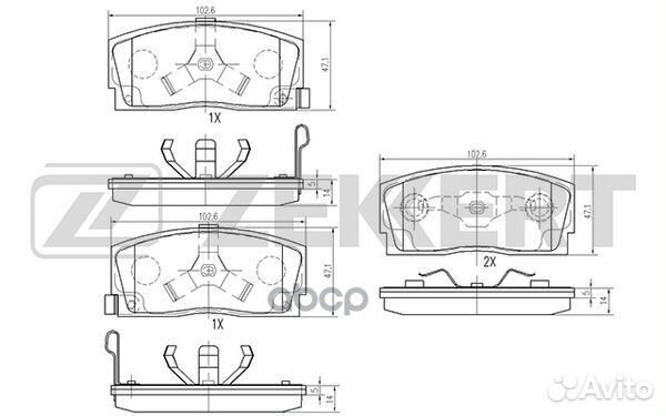 Колодки торм. диск. передн. Daihatsu Applause I