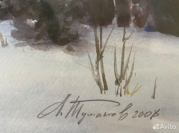 Акварель Отроги Саленера 39/55см в раме