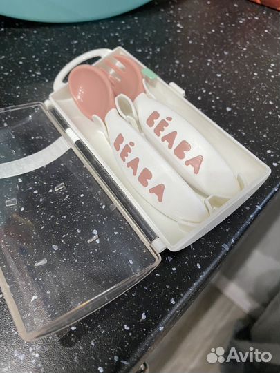 Набор ложка и вилка для кормления Beaba