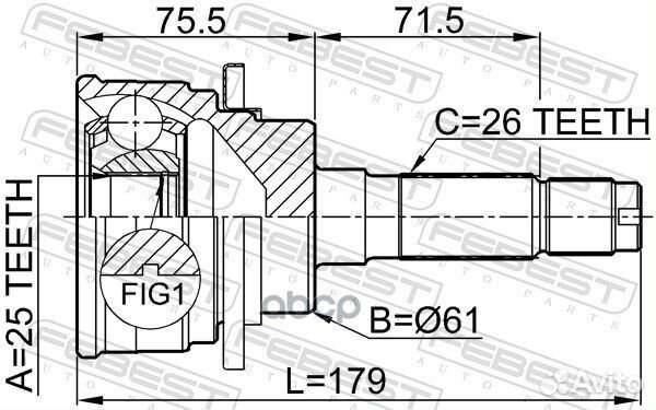 Шрус 0510-B25 0510-B25 Febest
