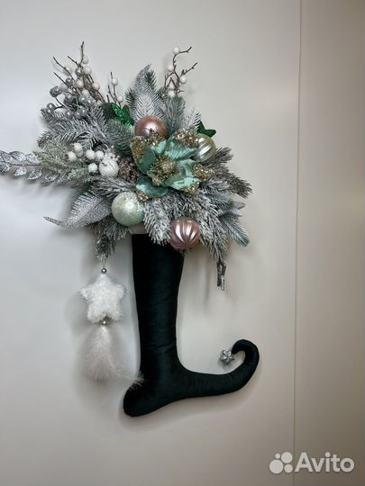 Новогодний декор для дома, рождественский сапожок