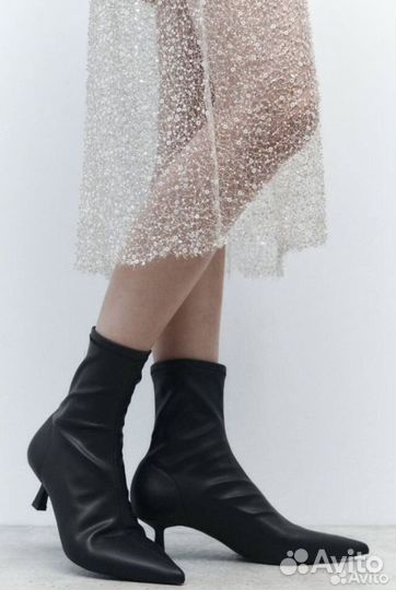 Ботильоны на маленьком каблуке Zara