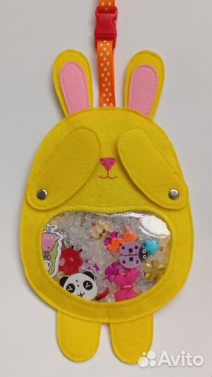 Игрушка искалочка Зайчик из фетра 0+