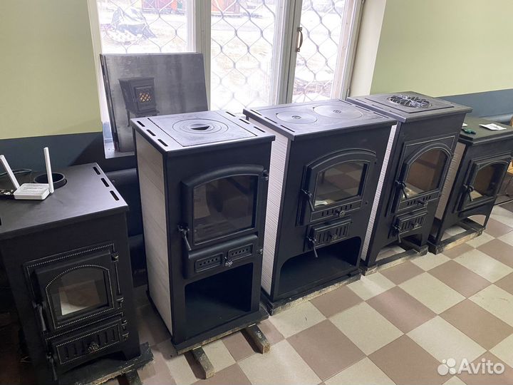 Дровяная печь камин для дома этна (Панорама) с пл