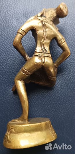 Статуэтка, бронза, девушка с барабаном, Индия