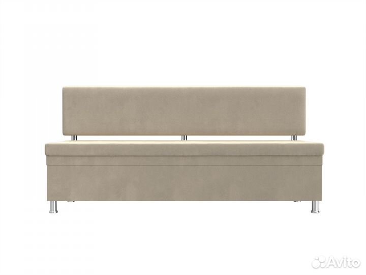 Диван кухонный прямой Стайл, микровельвет, бежевый