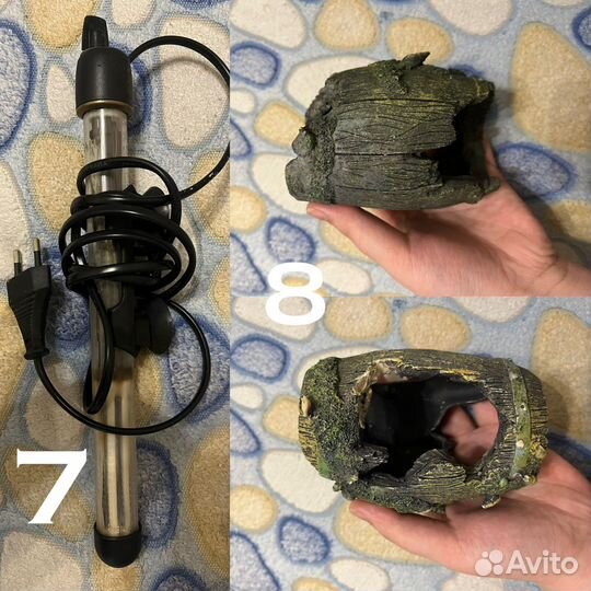 Аквариумы, нагреватели, гроты, фильтры, грунт