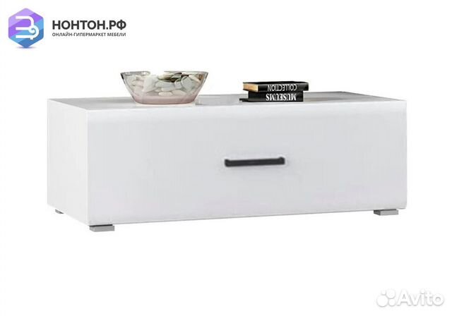 Тв-тумба Квадро белый глянец / белый