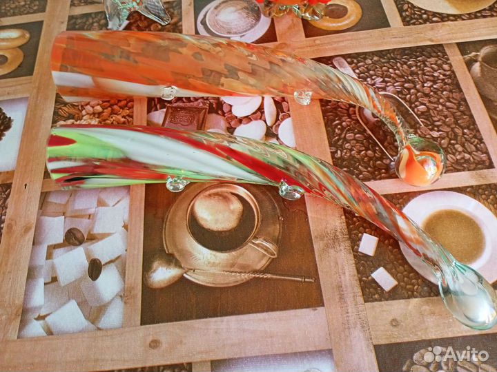 Ваза, конфетница,рог цветное стекло СССР