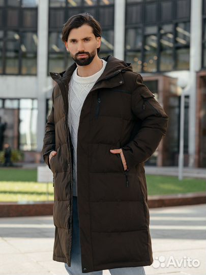 Пуховик мужской длинный