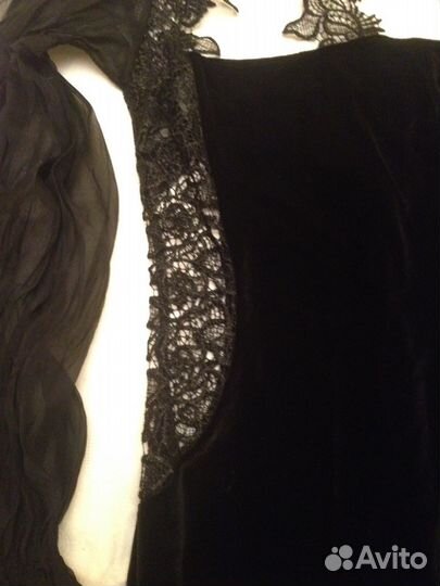 Платье-супер велюр+ кружево+шифон новое