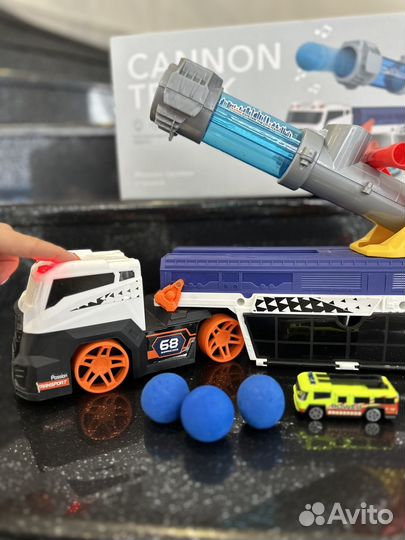 Грузовик с пушкой и машинкой Happy Baby