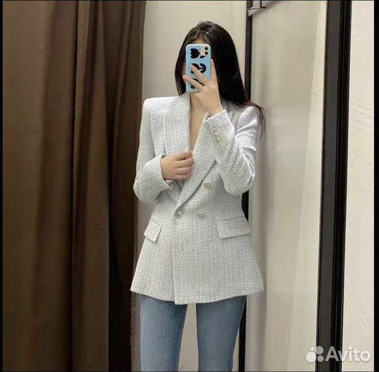 Твидовый жакет zara