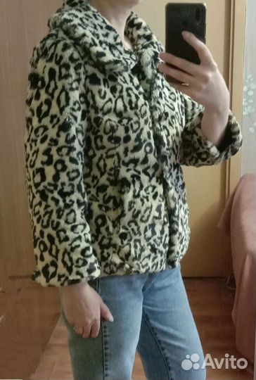 Полушубок, куртка Винтаж леопард 42 размер