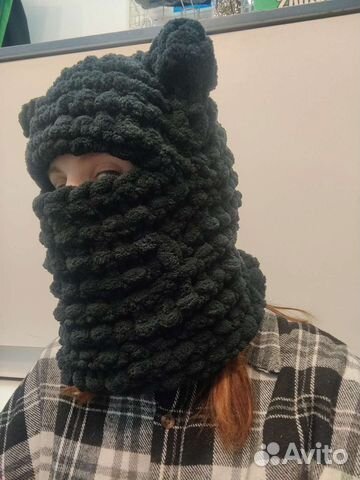 Балаклава вязаная с ушками