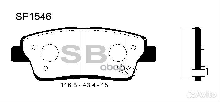 SP1546SNS колодки дисковые задние\ Kia Quoris