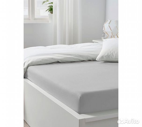 Простынь GoodNight Сатин 180х200х20 Светло-серый н