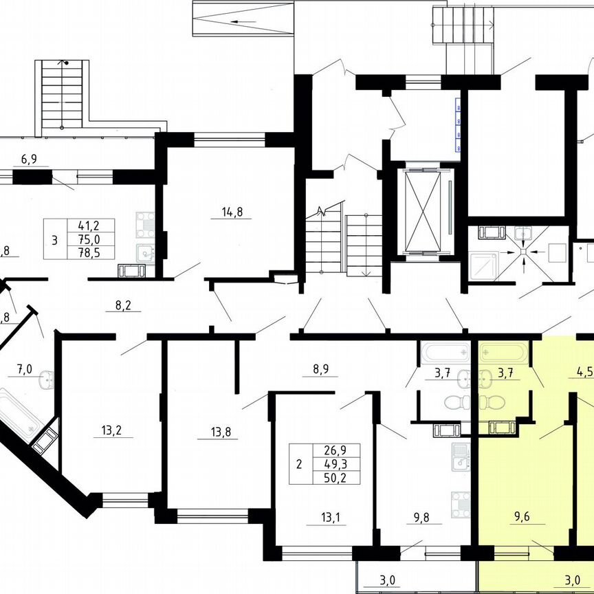 1-к. квартира, 41,9 м², 1/8 эт.